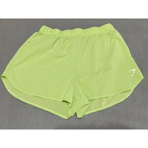 Gymshark Lime Green Running Shorts Womens Medium Athletic Dolphin Hem Workout